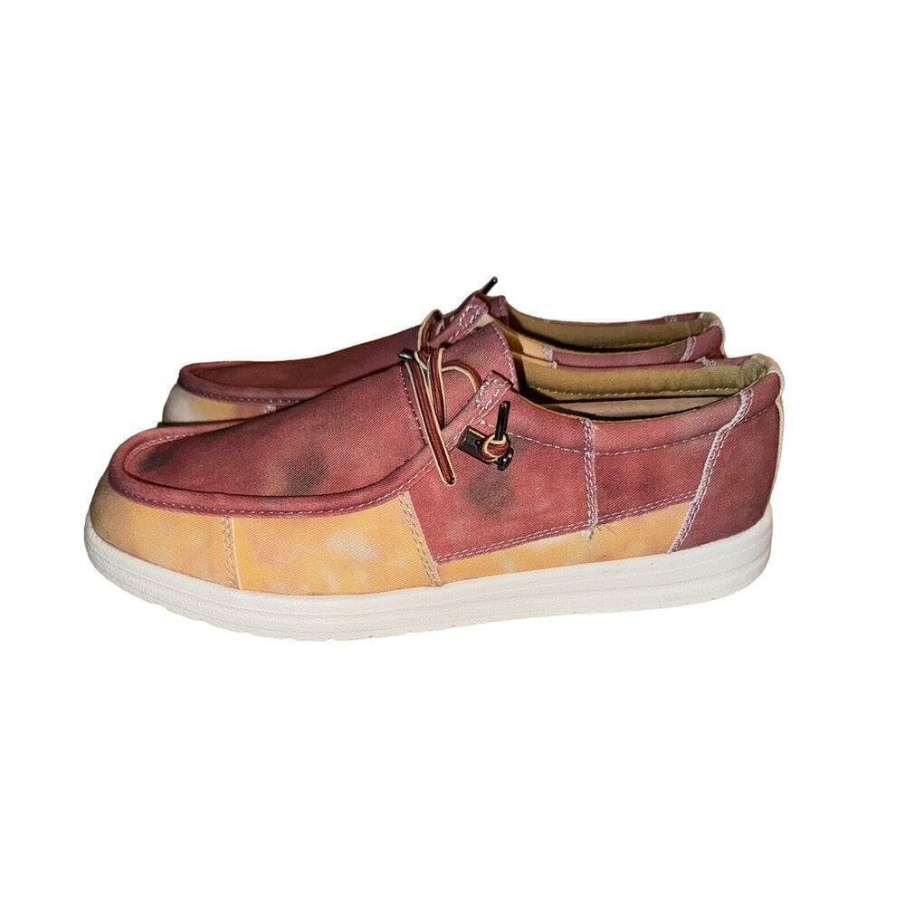 Sun Stone Brian Burnt Orange Tie Dye Shoes 9.5 M
